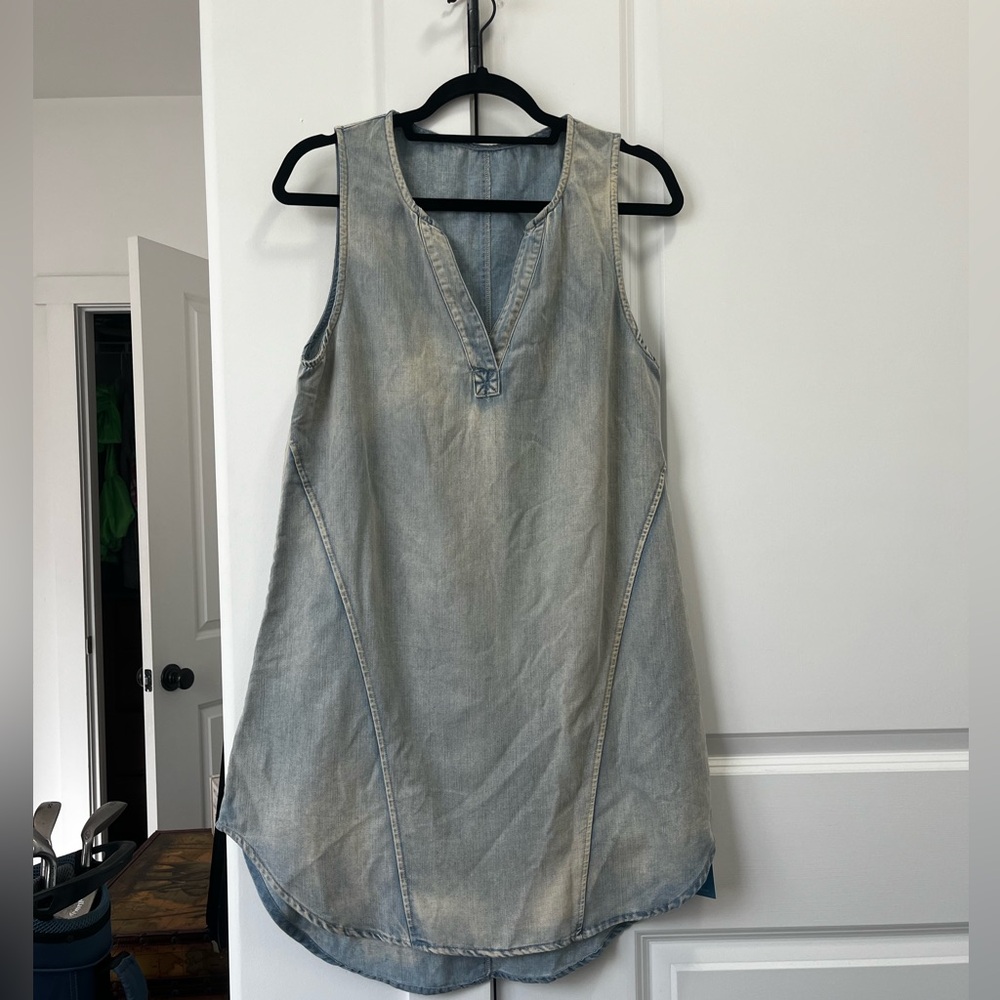 Cupshe Light Blue Sleeveless Denim V-Neck Cover-up dress